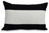 Decorative Striped Outdoor Throw Pillow, Black , 14"x20"