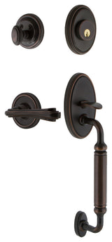Classic Plate C Grip Entry Set Fleur Lever, Timeless Bronze, 2-3/4", Left