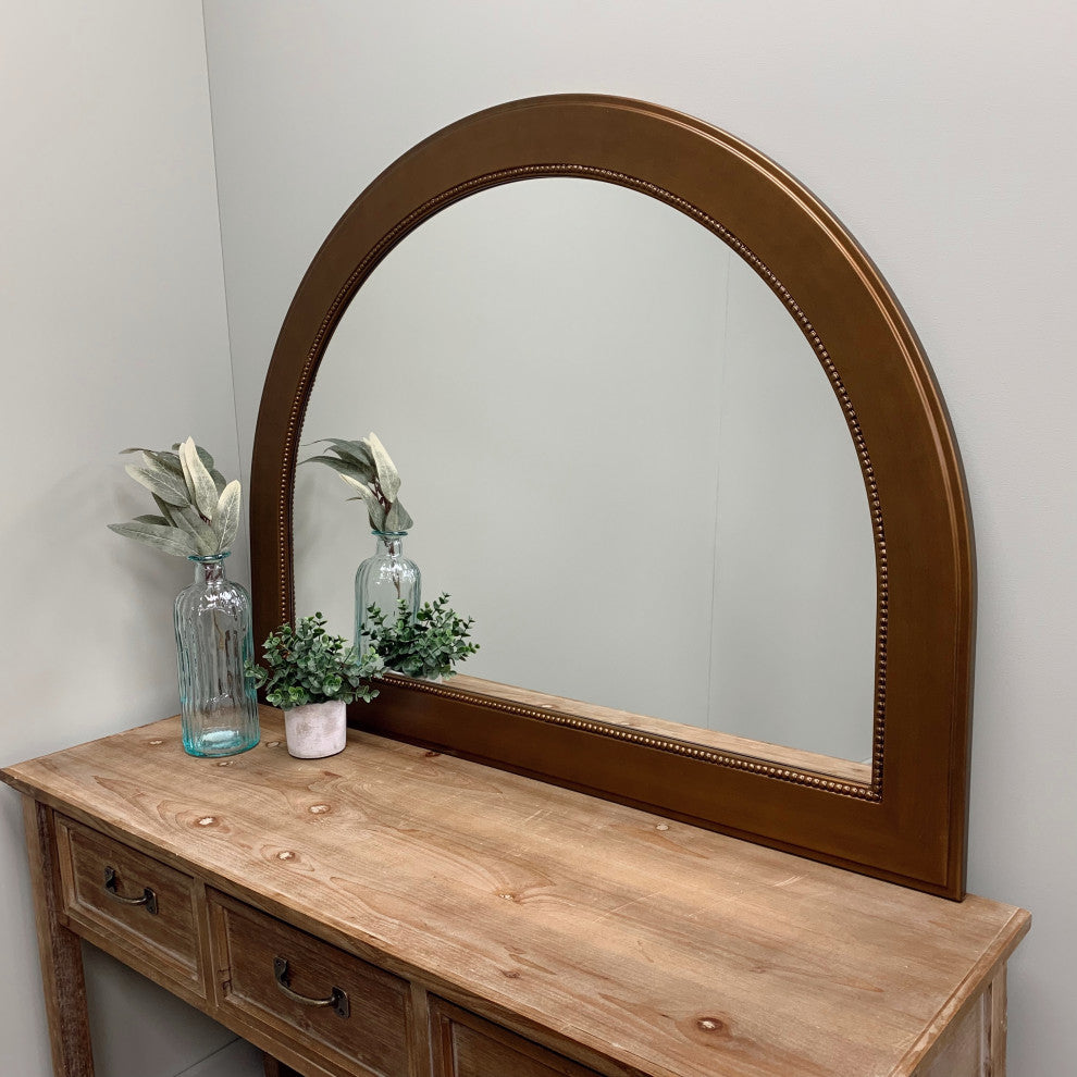 Yvonne Framed Mantel Mirror, Crescent Cathedral, 42.4"x31.4", Autumn Bronze