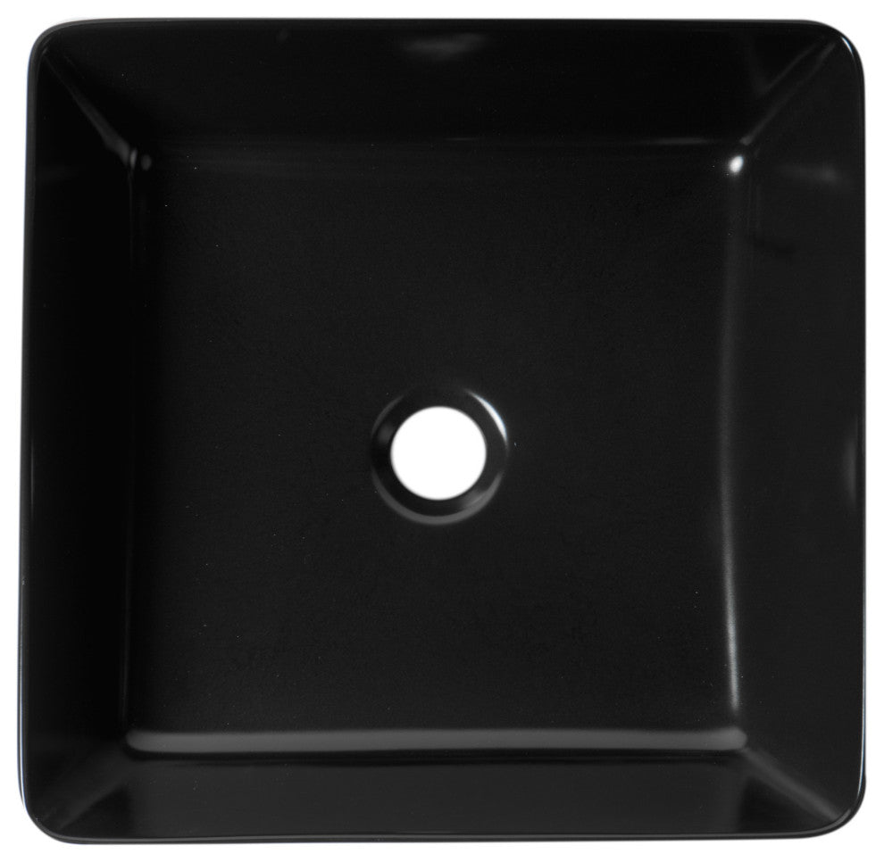 Alfi Brand Abc903-Bm Black Matte 16" Modern Square Above Mount Ceramic Sink
