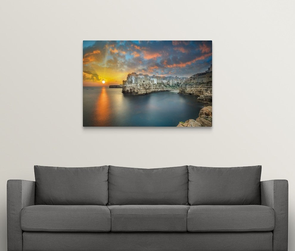 "Polignano a mare" Wrapped Canvas Art Print, 48"x32"x1.5"