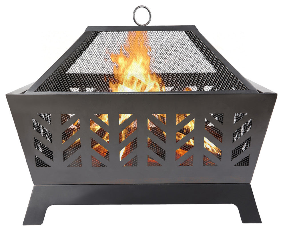 22.82'' H x 26'' W Iron Wood Burning Outdoor Fire Pit