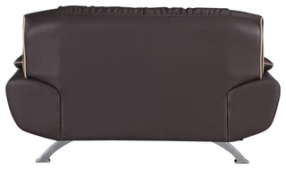 2-Piece Indoor Brown Genuine Leather Five Person Seating Set