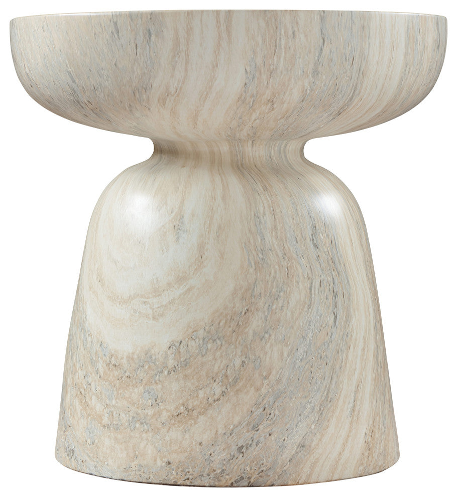 Avellino Finished Concrete Indoor/Outdoor End / Side Table, Travertine