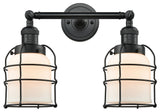 INNOVATIONS LIGHTING 208-BK-G51-CE-LED Small Bell Cage 2 Light Bath Vanity Light