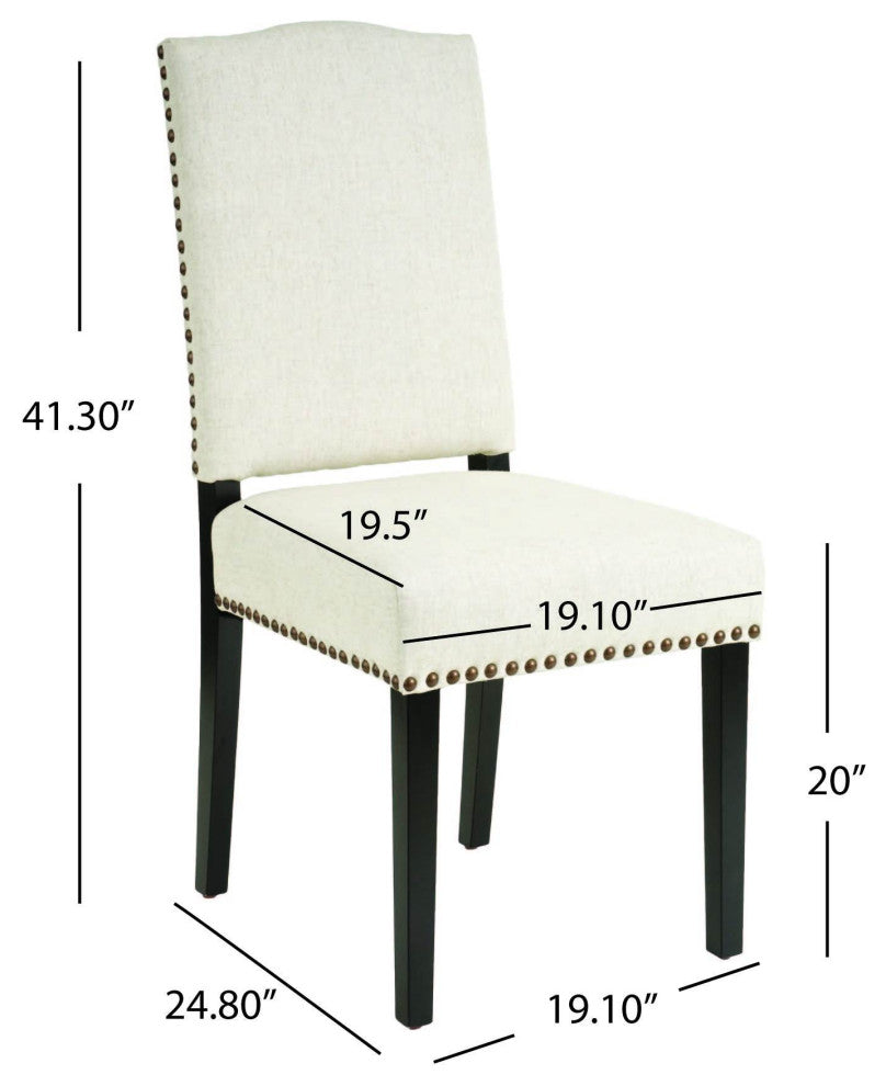 GDF Studio Stuart Dining Chair, Set of 2, Beige