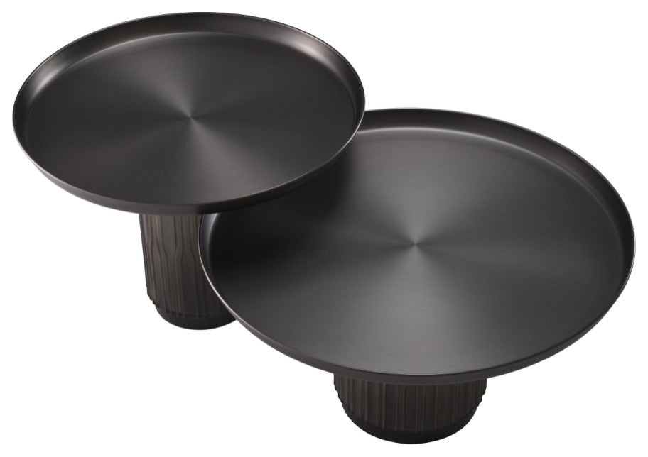 Black Gunmetal Coffee Tables Set, 2, Eichholtz Zachary