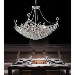 Jasmine 8 Light Down Chandelier With Chrome Finish