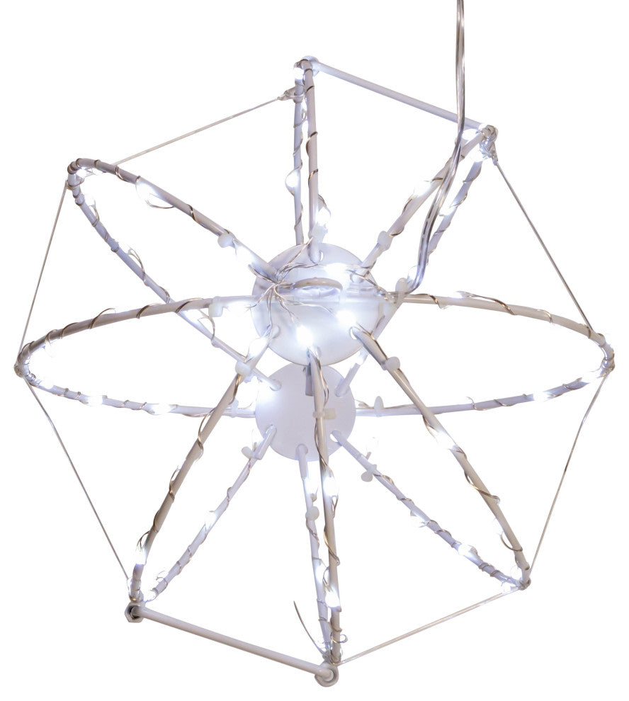 Kurt Adler 12" Cool White Superbright LED Clear Wire Foldable Metal Sphere