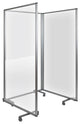 Transparent Acrylic Mobile 3 Section Partition , 72"H x 36"L