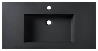 Dowell 18" FTB Resin Bathroom Vanity Basin, Black, 36W x 18D x 6H