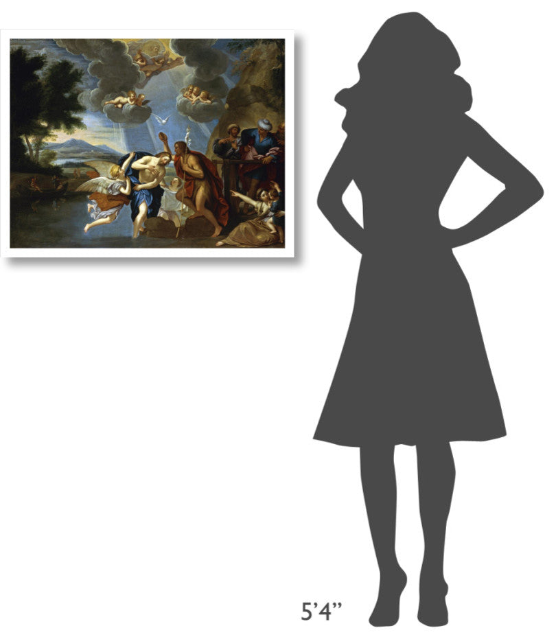 "The Baptism of Christ" Print by Circle of Francesco Albani, 32"x25"