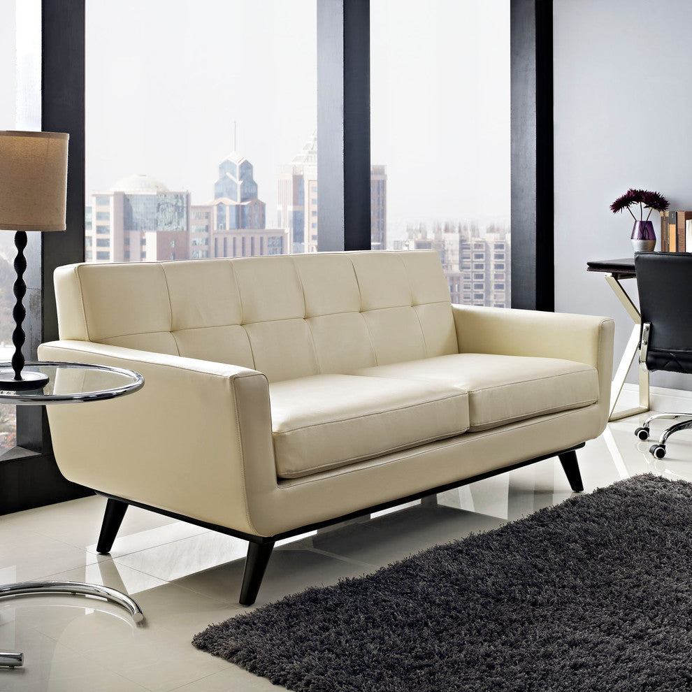 Modern Contemporary Living Room Loveseat Beige