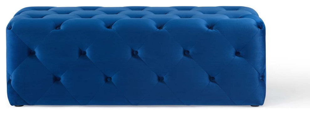 Anthem 48" Tufted Button Entryway Performance Velvet Bench Navy