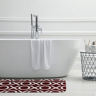 34" x 21" Hugs and Kisses Bathmat, Maroon