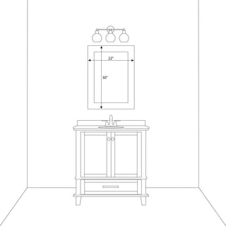 Pendleton Framed Wall Mirror, Gray Oak, 22"x30"