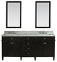 Samantha 72" Bathroom Vanity With Carrera Marble Top and Mirror