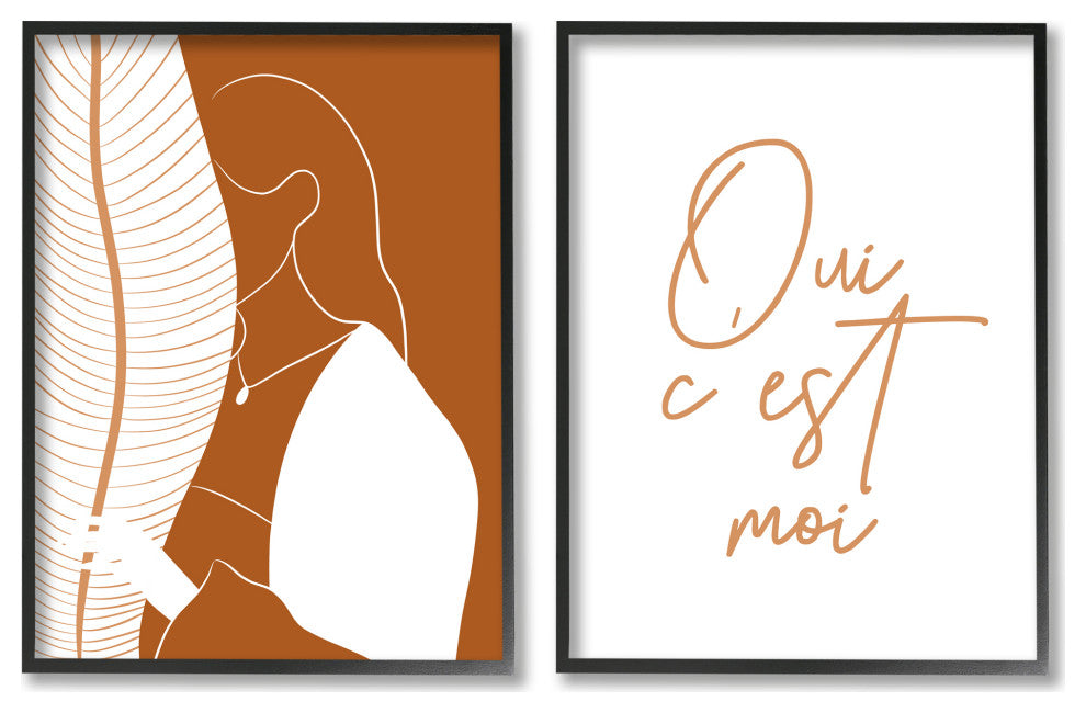 Oui C'est Moi French Woman Behind Palms,24 x 30