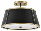 Hinkley Lighting 4893 Clarke 2 Light 15"W Semi-Flush Ceiling - Warm Brass