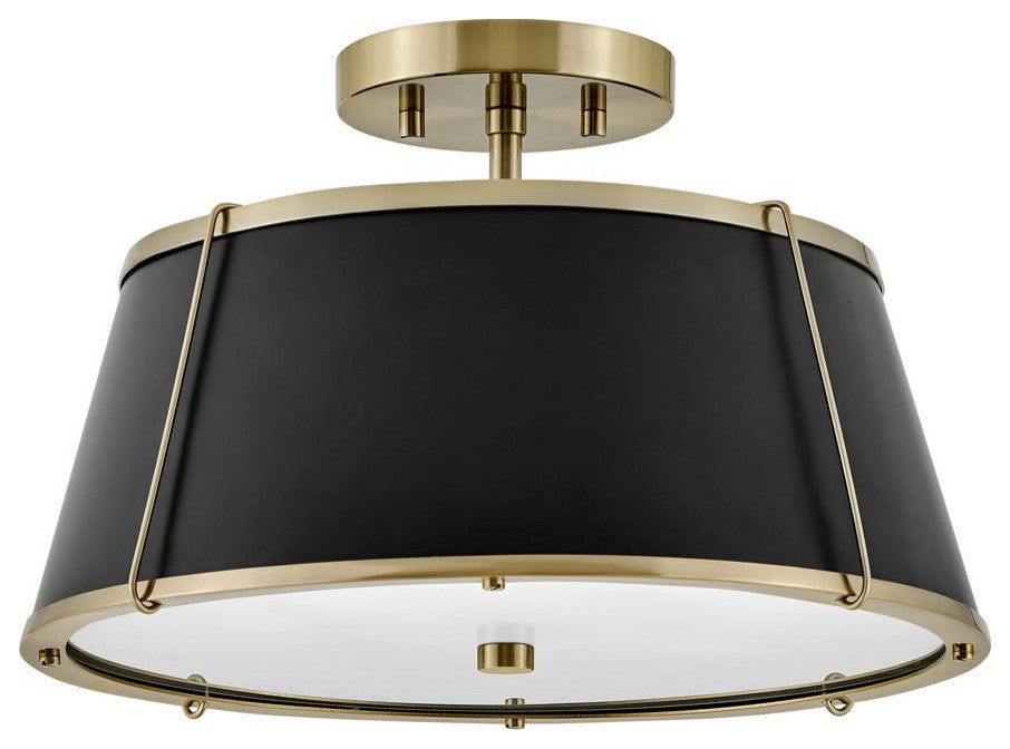Hinkley Lighting 4893 Clarke 2 Light 15"W Semi-Flush Ceiling - Warm Brass