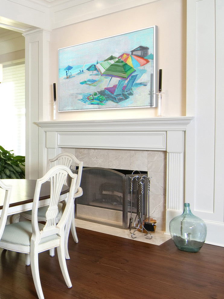 "Taking a Break" Floater Framed Painting Print on Canvas, 24"x16"