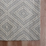 Camden Ivory Transitional Diamond Wool Indoor Area Rug, 7'9" x 9'9"
