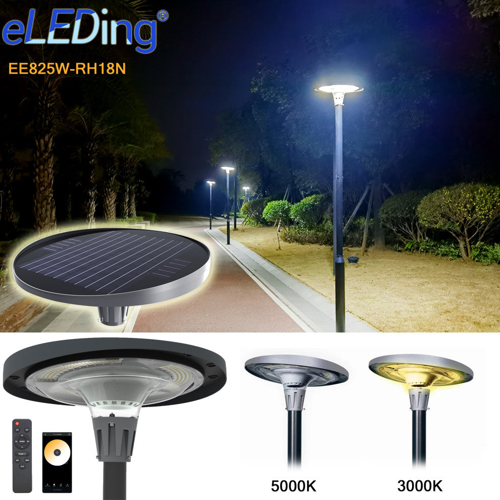 Solar Powered RGB LED UFO-Round Light APP/Remote Control for Outdoor, 15w