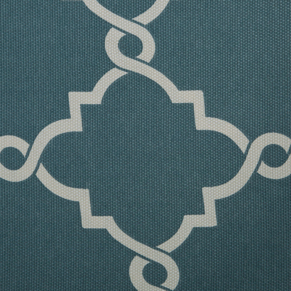 Madison Park Saratoga Fretwork Print Grommet Top Window Valance, Blue