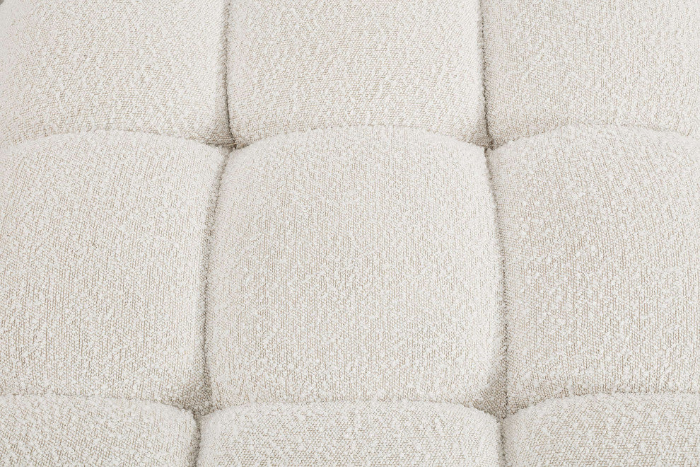 Ames Boucle Fabric Modular Sofa, Cream, 4-Piece: 4 Armless Chair