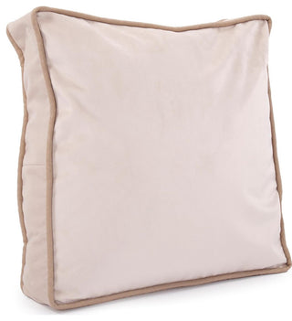 Velvet Gusseted Pillow, Bella Sand Finish