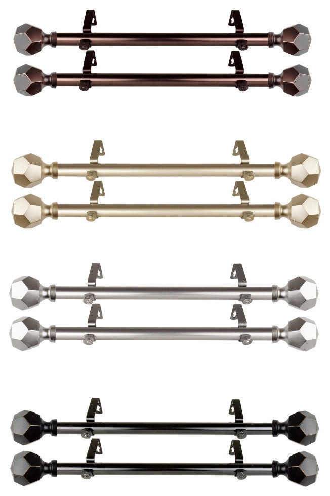 Theobald Side Curtain Rods 12-20", Black