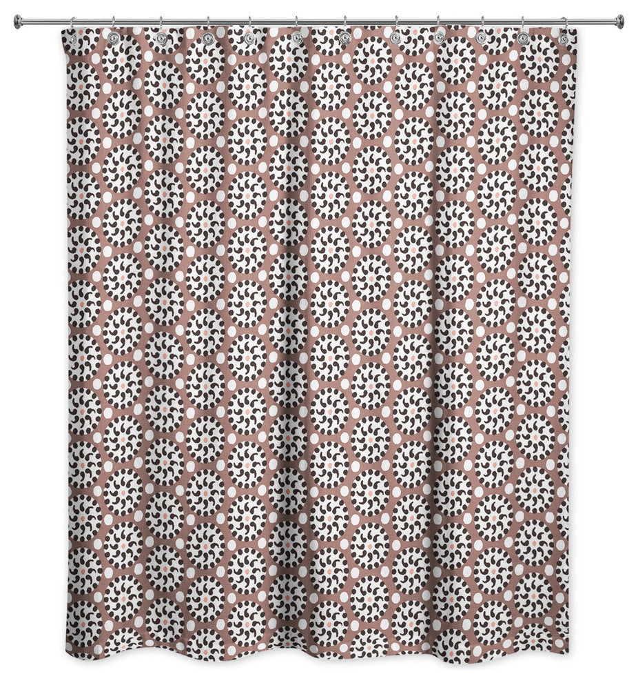Boho Polka Dots in Brown Shower Curtain