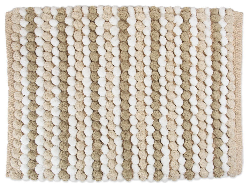 DII Bath Microfiber Mat Taupe Stripe 21"x34"