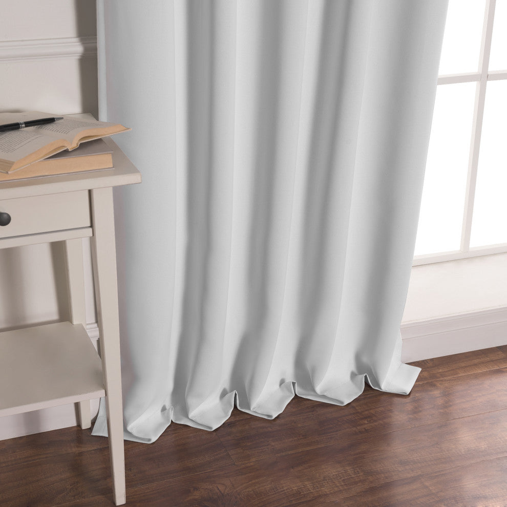 BANDTAB -Thermal Insulated Blackout Knotted Tab Curtain Set, Vapor, 52" W X 96"