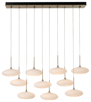 Clouds 10-Light Pendant, Modern Brass, Standard Height