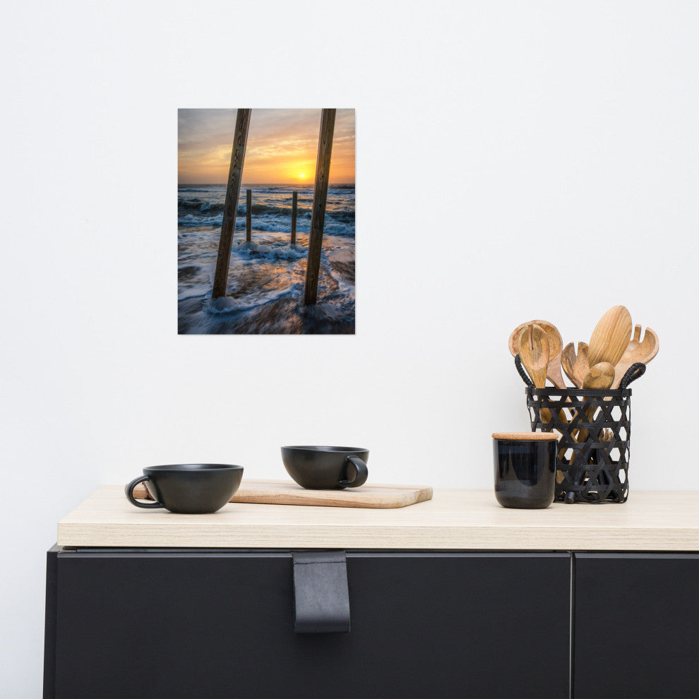 Sunrise Between the Pillars Landscape Photo Unframed Wall Art Print, 11" X 14"