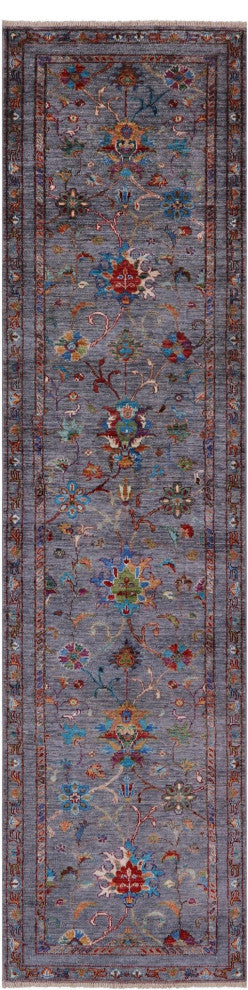 Runner Persian Tabriz Hand-Knotted Wool Rug 2' 7" X 9' 10" Q8255