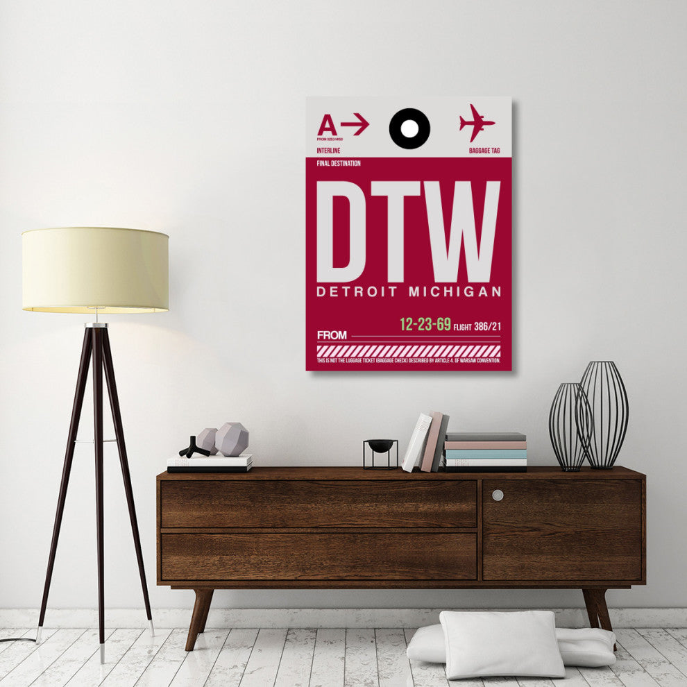 "DTW Detroit  Luggage Tag 1" Fine Art Print