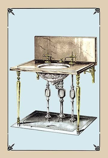 Ornate Marble Sink- Gallery Wrapped Canvas Art 28" x 42"