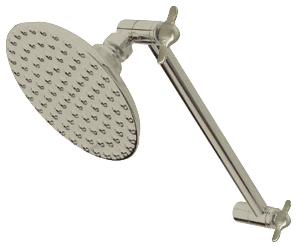 Kingston Brass 5" Showerhead With High Low Adjustable Arm, Brushed Nickel