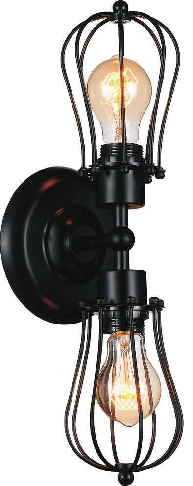 Tomaso 2 Light Wall Sconce With Black Finish