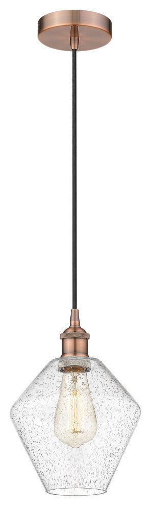 Innovations 616-1P-AC-G654-8-LED 1-Light Mini Pendant, Antique Copper