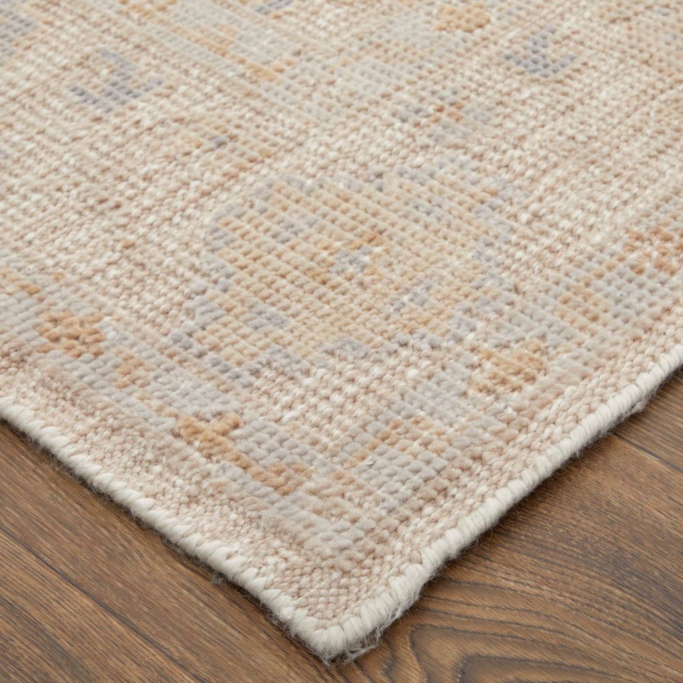 Weave & Wander Tierney Eco Friendly PET Oushak Rug, Ivory/Tan, 8'x10'