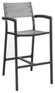 Modern Urban Contemporary Outdoor Patio Bar Stool, Brown Gray Steel
