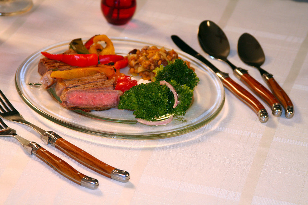 20 Piece Laguiole Wood Grain Flatware Set