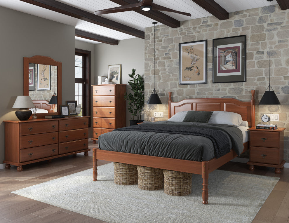 100% Solid Wood Kyle 5-Jumbo Drawer Chest, Mocha