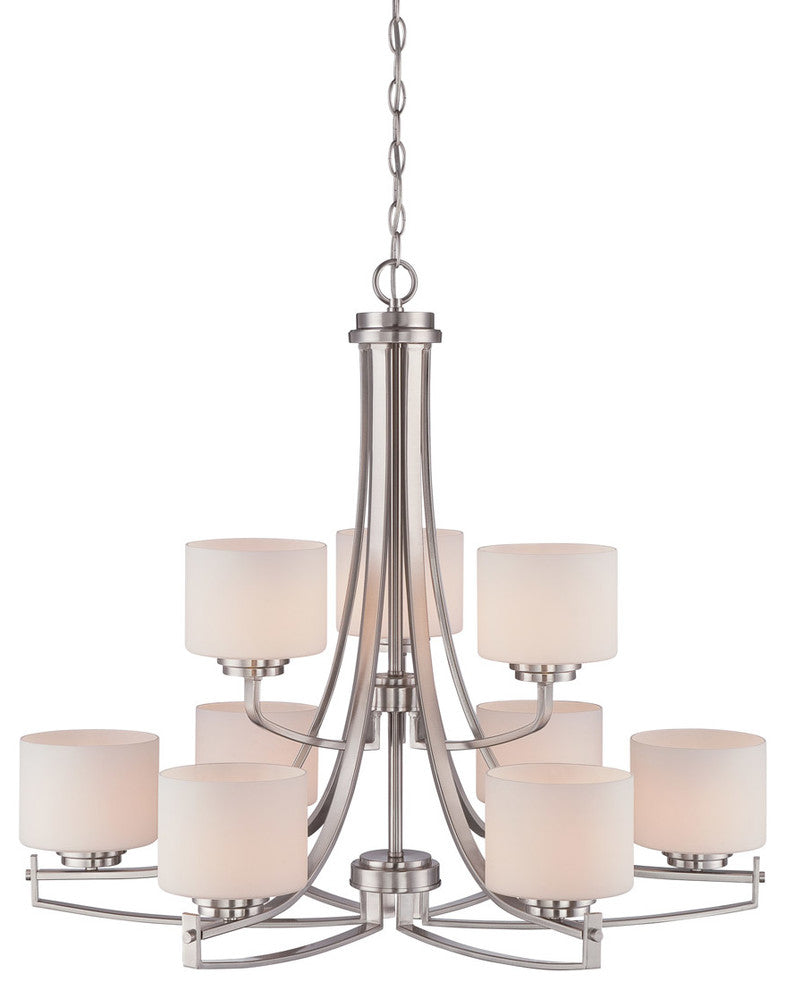 Axel 9-Light Chandelier, Satin Platinum