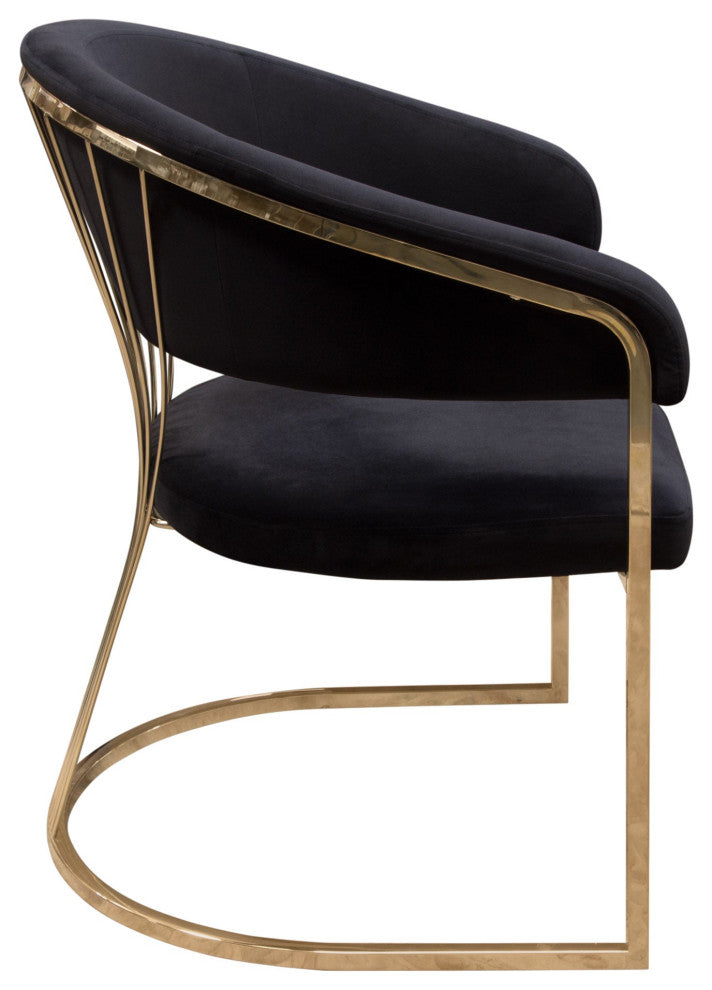 Solstice Dining Chair, Black Velvet