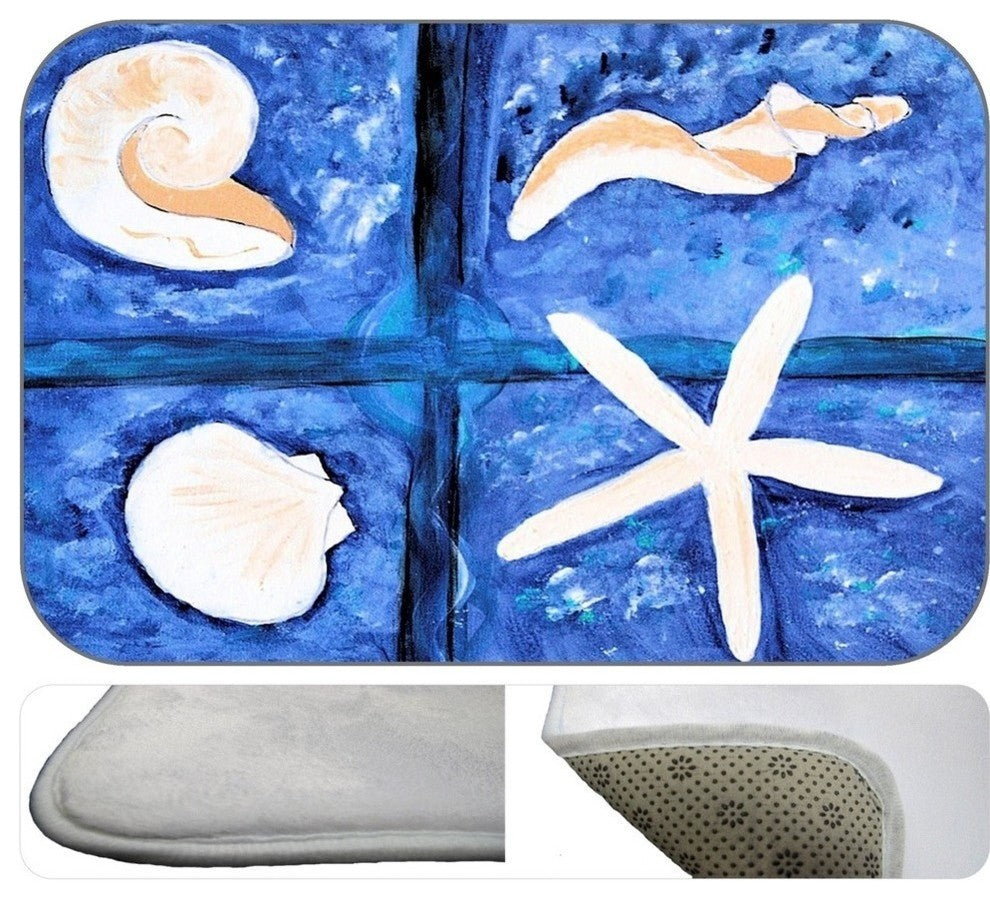 Sea Shore Plush Bath Mat, 20"x15"