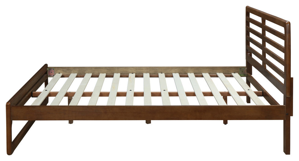 Blanche Transitional Wooden Queen Platform Bed, Walnut